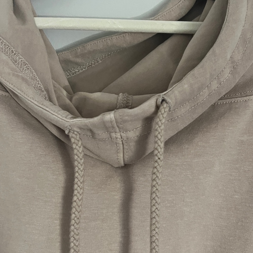NEW with tags. Beige Hooded Pullover with Pocket - Picture 4 of 5